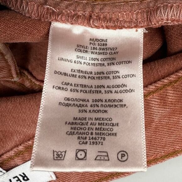 RE/DONE 70s Stove Pipe Jean Size 25 Washed Clay - Picture 4 of 7